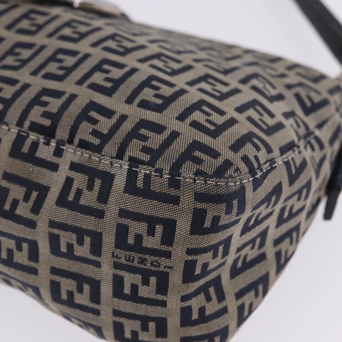 Fendi Baguette Zucca Canvas, Navy, Canvas, Handbag