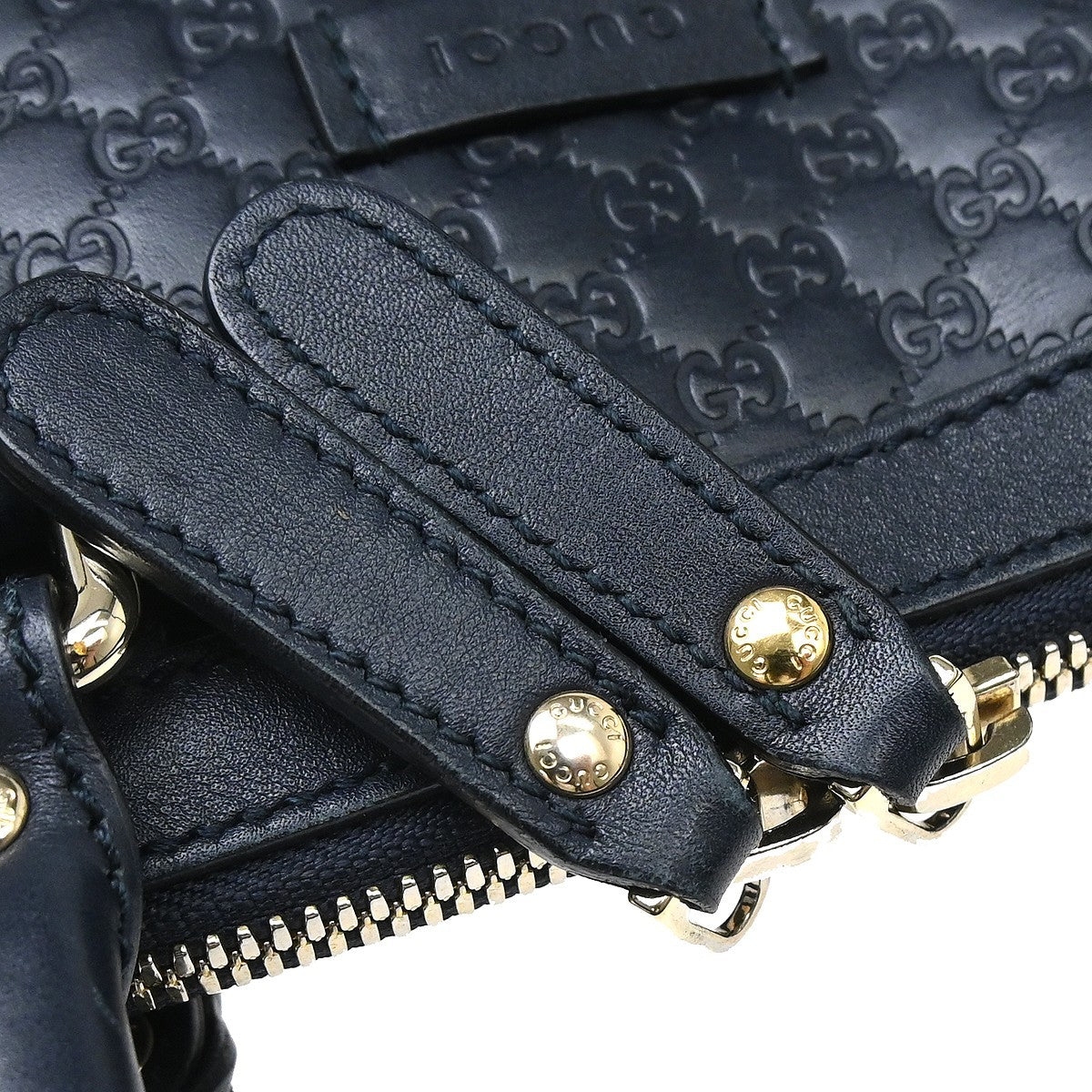 Gucci Convertible Dome Satchel Microguccissima Leather, Navy, Leather, Handbag