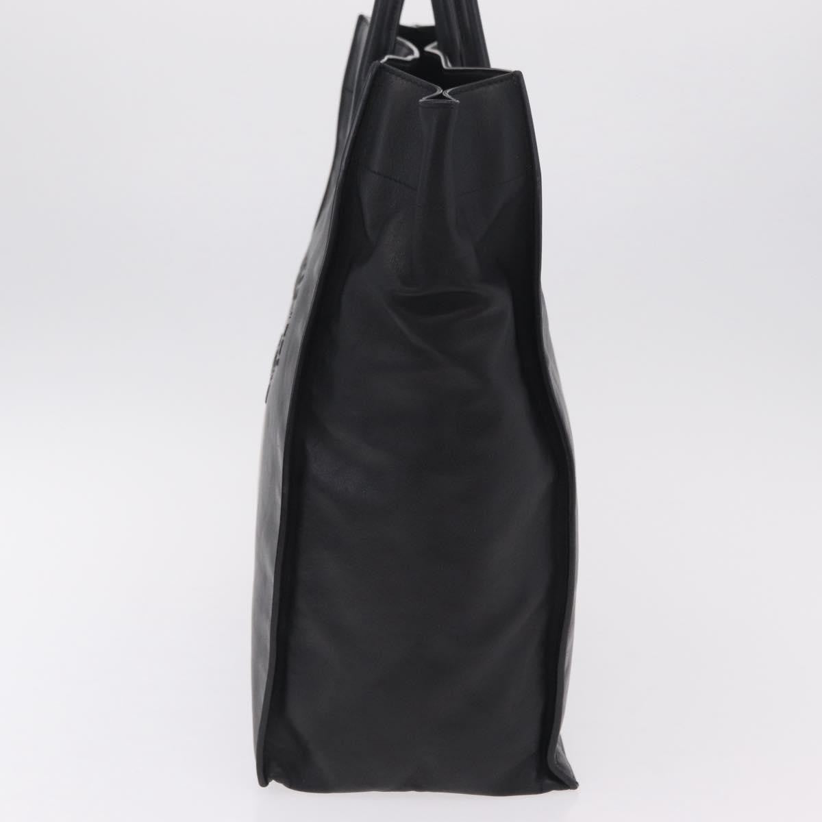 Saint Laurent Rive Gauche Shopper Embossed Leather, Black, Leather, Tote Bag