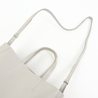 Celine Vertical Cabas Leather, Beige, Leather, Tote Bag