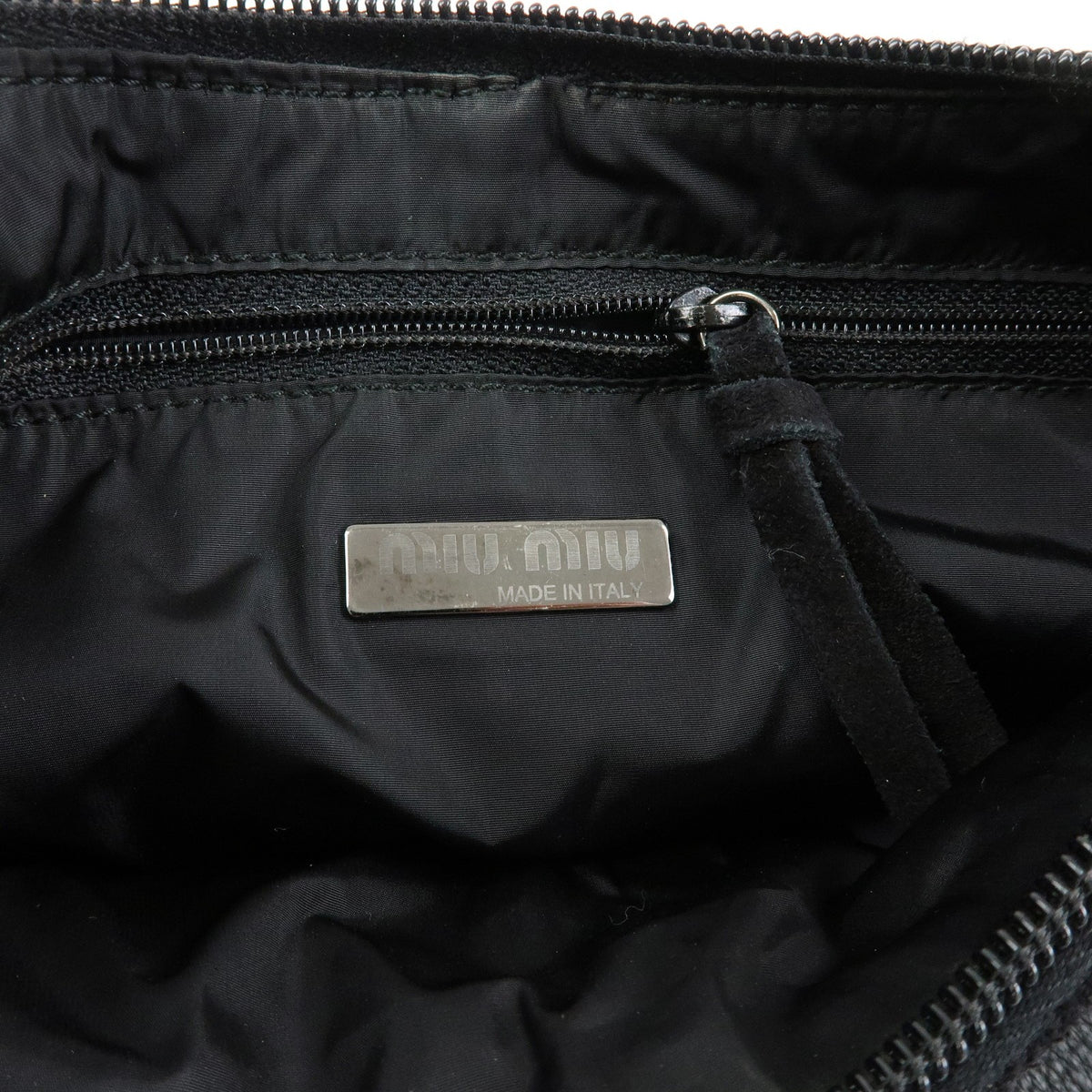 Miu Miu Shoulder Suede, Black, Suede, Shoulder Bag