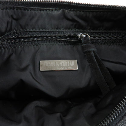 Miu Miu Shoulder Suede, Black, Suede, Shoulder Bag