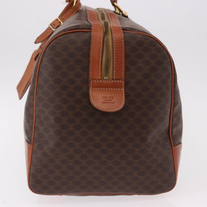 Celine Vintage Duffle Macadam Coated Canvas, Brown, Canvas, Handbag