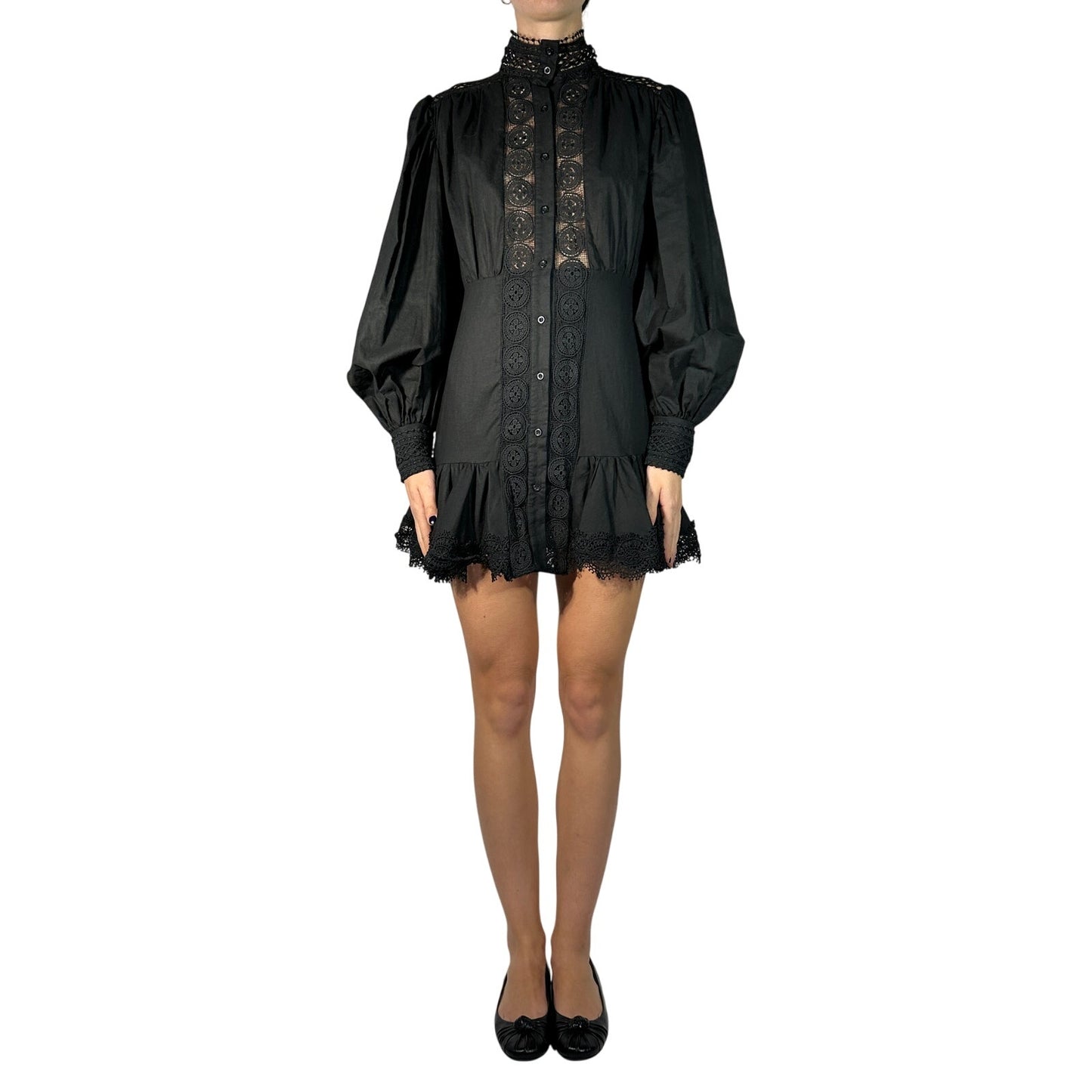 NWT WEILI ZHENG Mockneck Linen Dress

