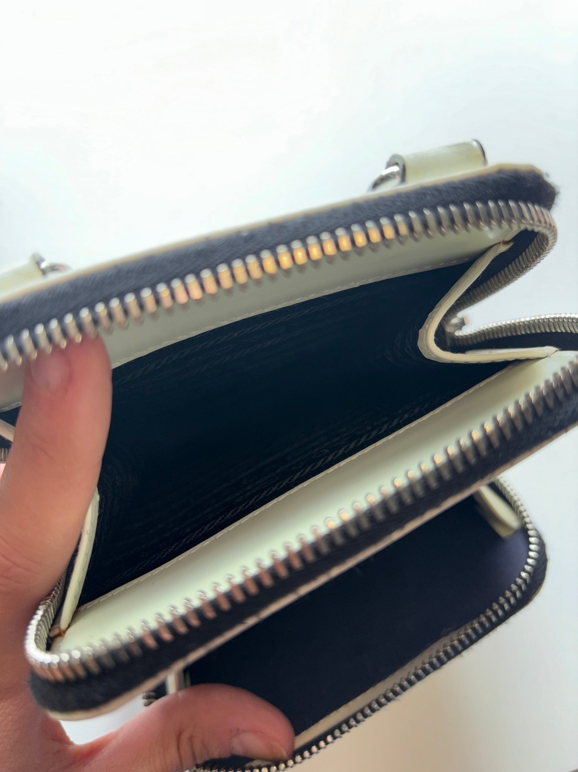 Prada Smartphone Case Saffiano Leather, White, Patent Leather, Tech Accessory