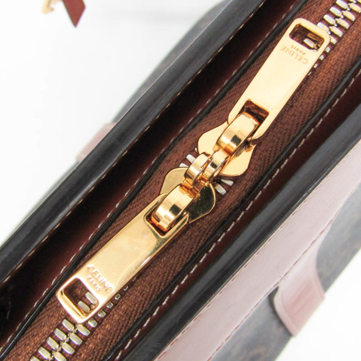 Celine Teen Cabas De France Triomphe Coated Canvas, Brown, Canvas, Handbag