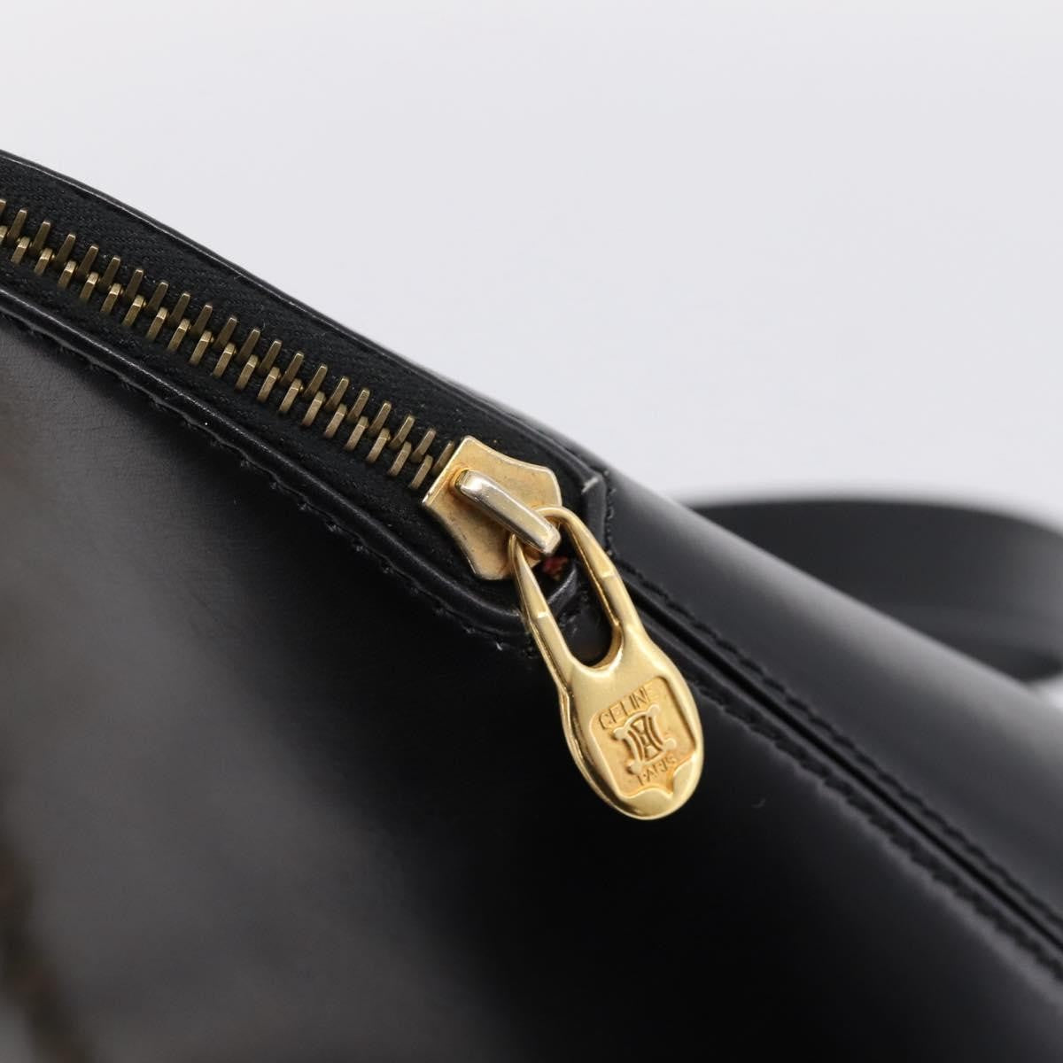 Celine Shoulder Leather, Black, Leather, Shoulder Bag