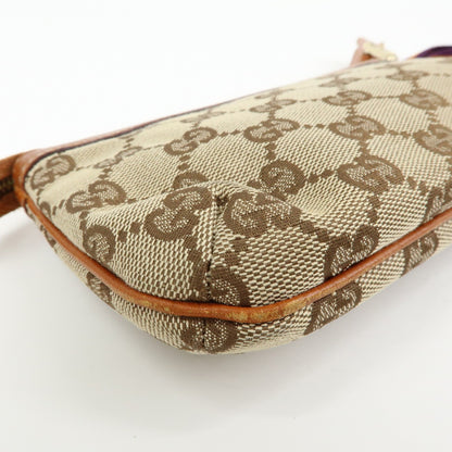 Gucci Zip Wristlet GG Canvas, Beige, Canvas, Clutch