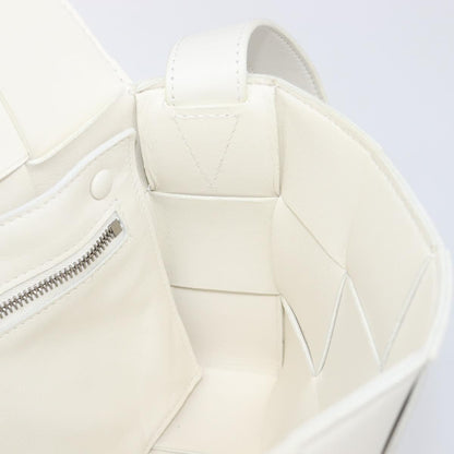 Bottega Veneta Cassette Maxi Intrecciato Leather, White, Leather, Crossbody Bag