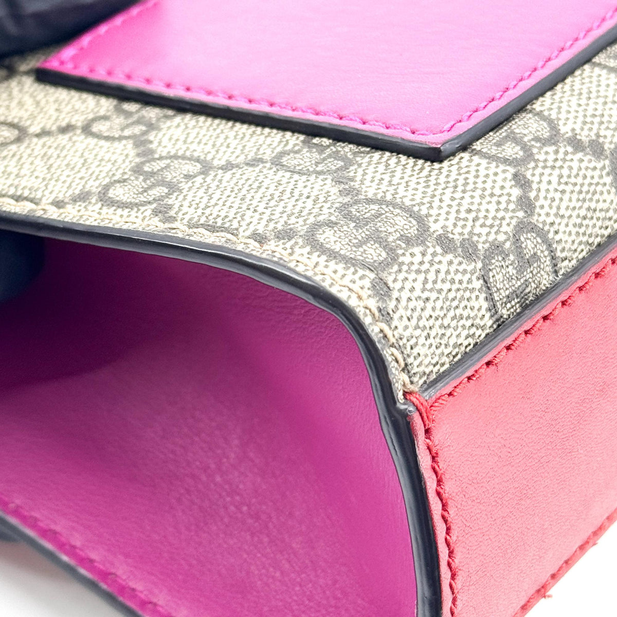 Gucci Padlock Clutch GG Canvas and Leather, Beige, Canvas, Clutch