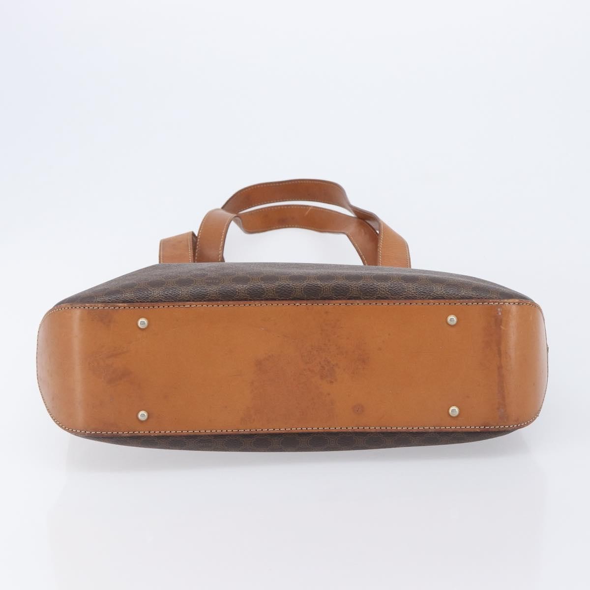Celine Macadam Shoulder Leather, Brown, Canvas, Crossbody Bag