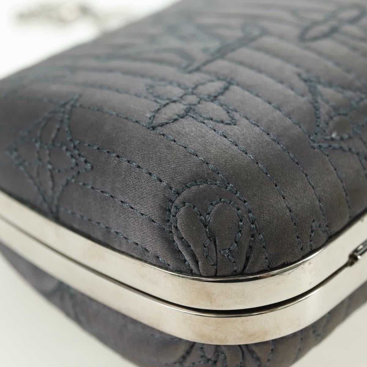 Louis Vuitton Motard Minaudiere Monogram Satin, Gray, Satin, Clutch