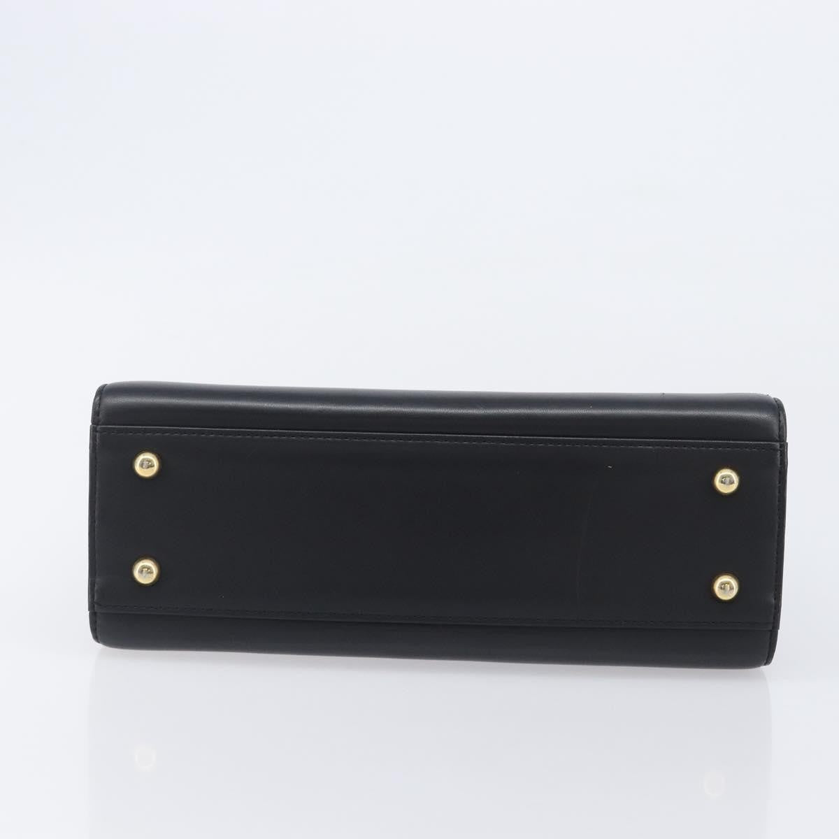 Valentino Garavani Top Handle Flap Leather, Black, Leather, Handbag