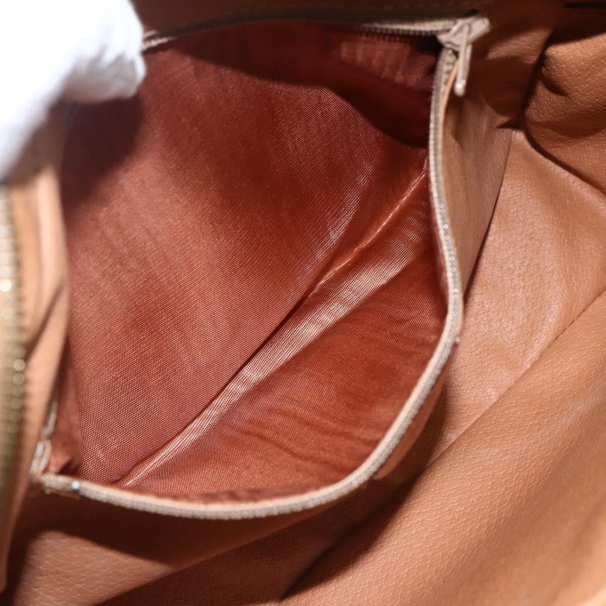 Celine Vintage Macadam Canvas and Leather, Brown, Canvas, Shoulder Bag