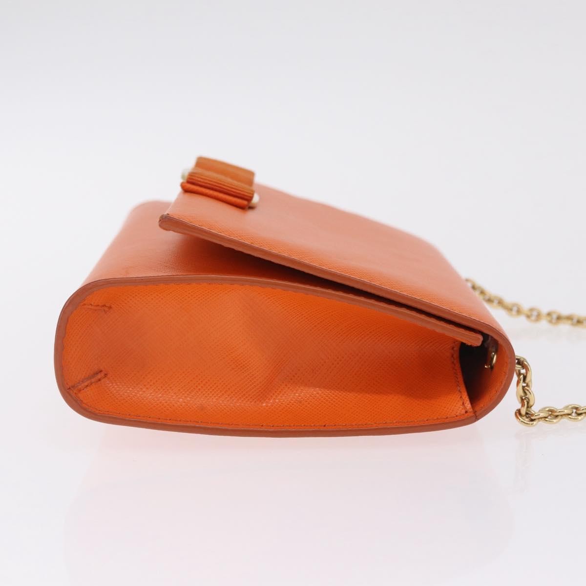 Salvatore Ferragamo Vala Leather, Orange, Leather, Shoulder Bag