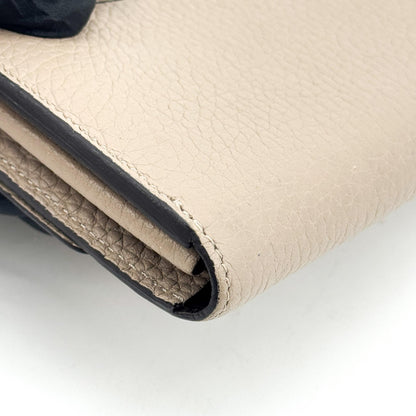 Louis Vuitton Louise Clutch Leather, Beige, Leather, Clutch