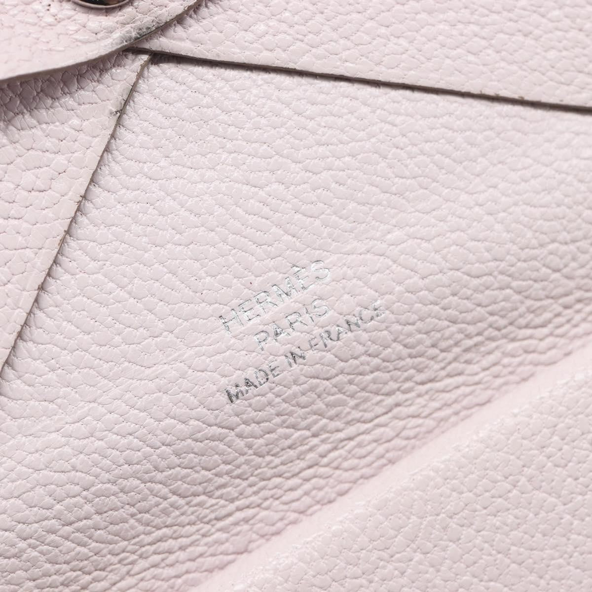 Hermes Calvi Duo Card Holder Chevre Mysore, Pink, Leather, Card Holder