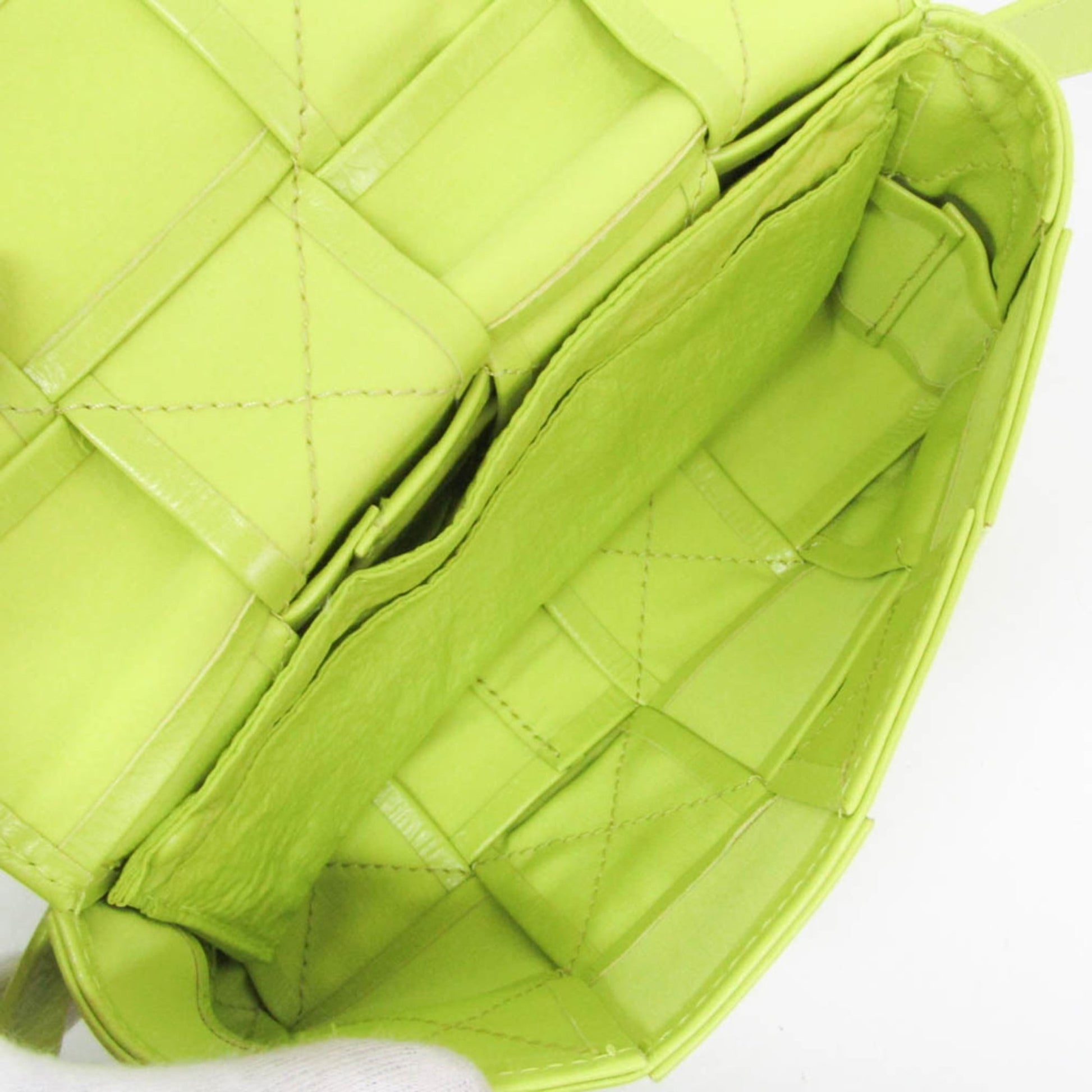 Bottega Veneta Cassette Leather, Green, Leather, Clutch