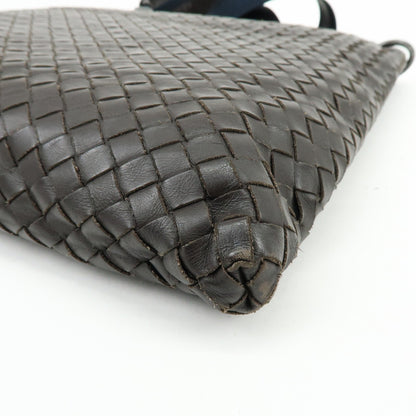 Bottega Veneta Flat Messenger Intrecciato Nappa, Brown, Leather, Handbag