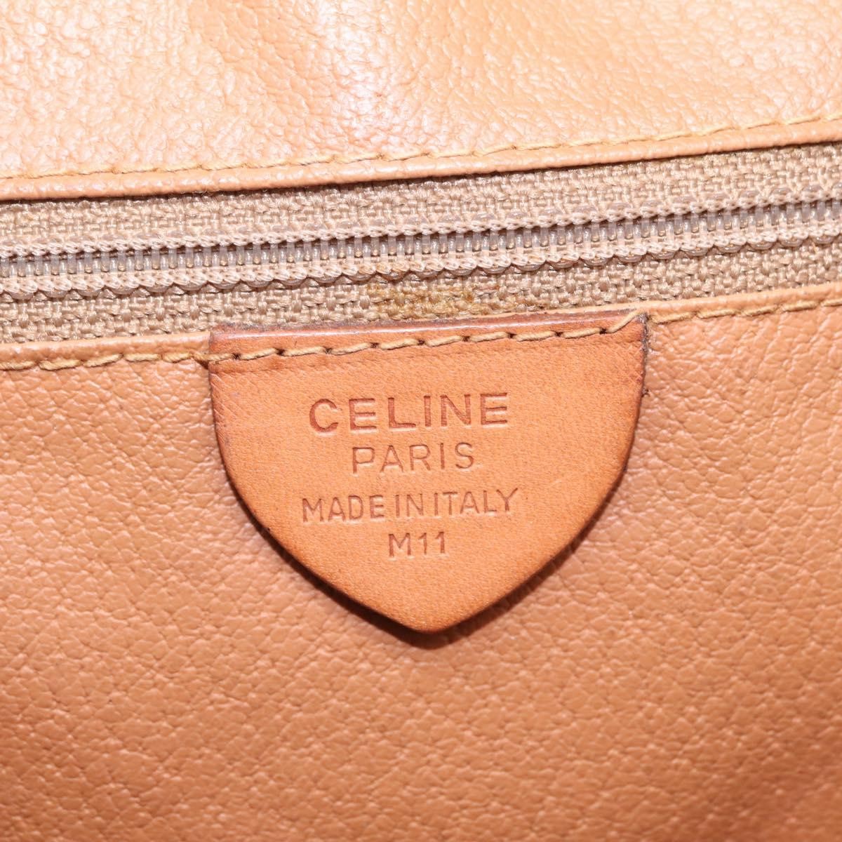 Celine Macadam Shoulder Leather, Brown, Canvas, Crossbody Bag