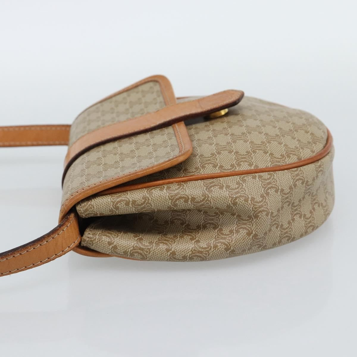 Celine Vintage Macadam Canvas and Leather, Beige, Canvas, Shoulder Bag
