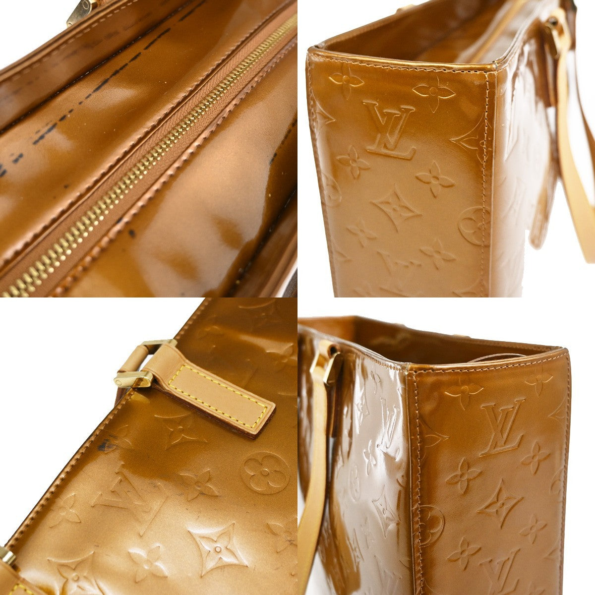 Louis Vuitton Columbus Monogram Vernis, Brown, Patent Leather, Handbag