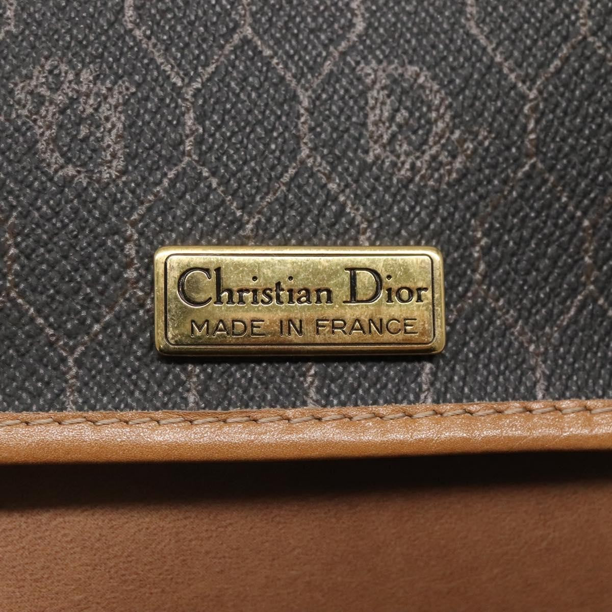 Christian Dior Vintage Honeycomb Flap Coated Canvas, Black, Canvas, Shoulder Bag
