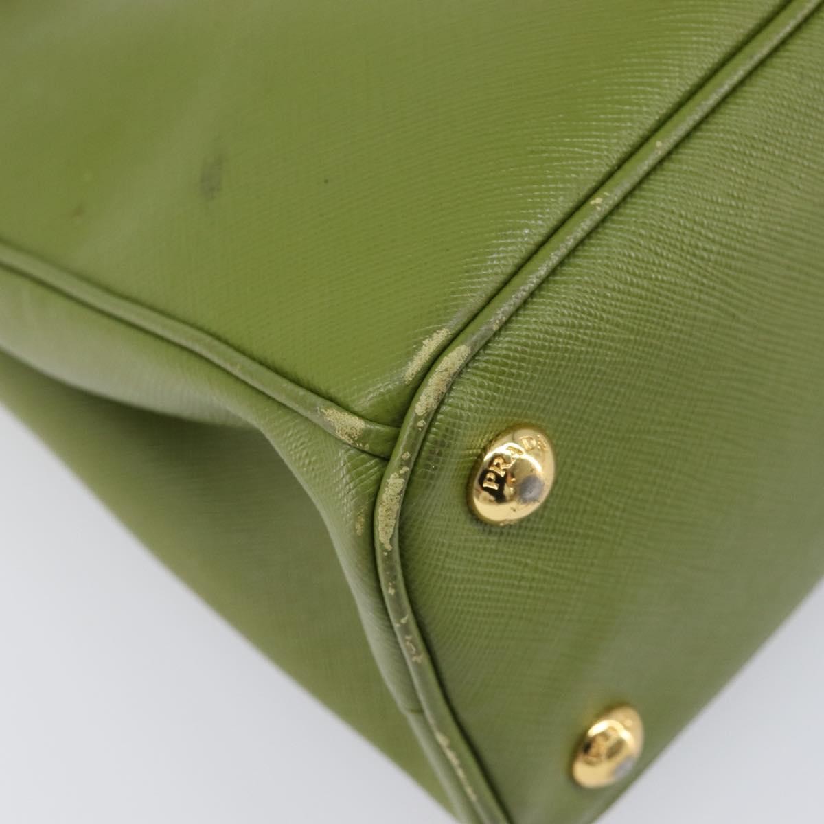 Prada Galleria  Strap Leather, Green, Leather, Handbag