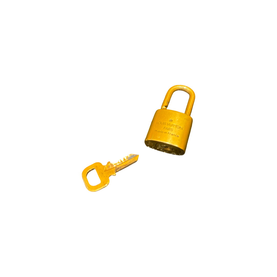 Louis Vuitton Padlock and Key Logo Metal, Gold, Steel, Charm