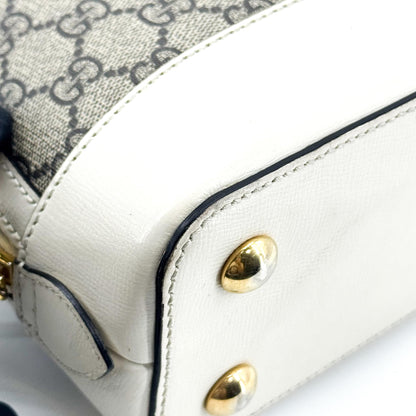 Gucci Horsebit 1955 Top Handle GG Coated Canvas with Leather, Beige, Canvas, Handbag