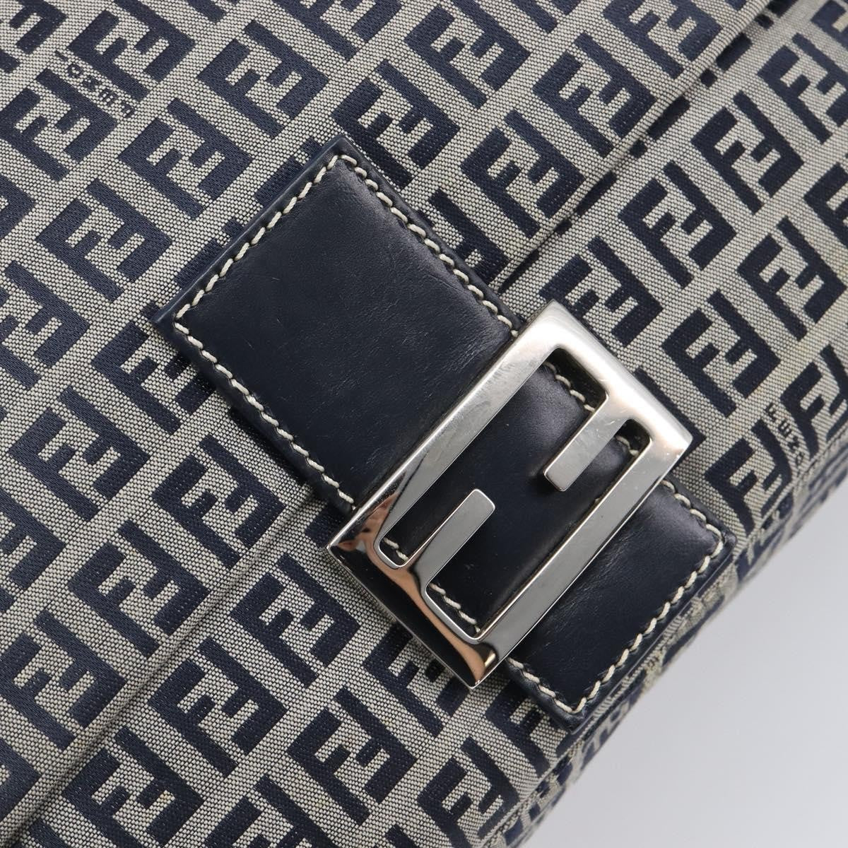 Fendi Zucchino Canvas Mamma Baguette Canvas, Navy, Canvas, Shoulder Bag