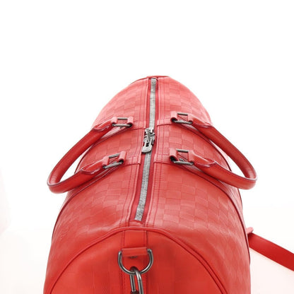 Louis Vuitton Keepall Bandouliere Damier Infini Leather, Red, Leather, Travel Bag