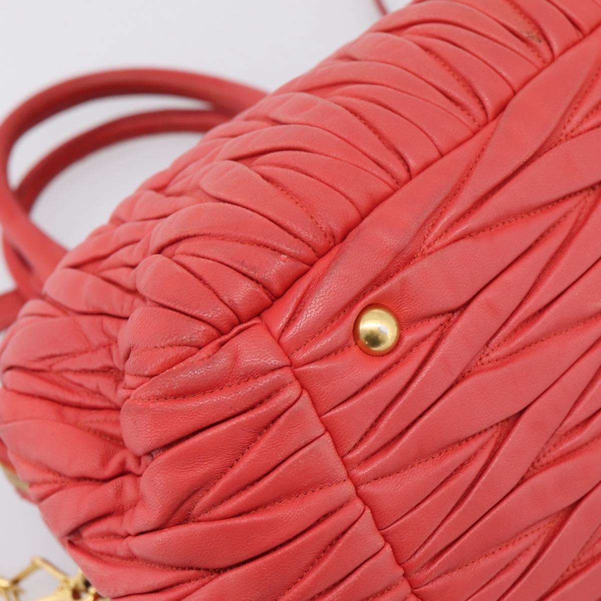Miu Miu Madras Bowler Matelasse Leather, Red, Leather, Handbag