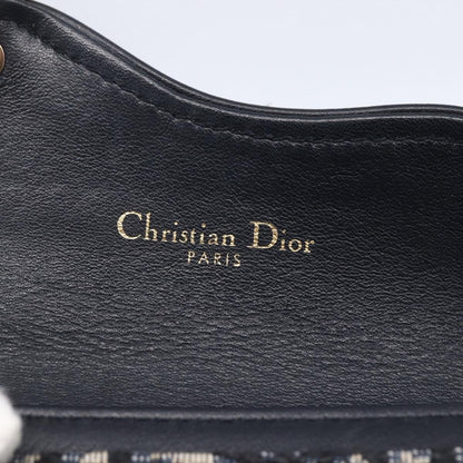 Christian Dior Saddle Card Case Oblique Canvas, Navy, Canvas, Card Holder