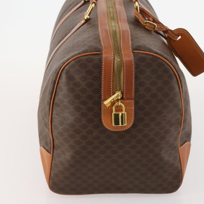Celine Vintage Duffle Canvas and Leather, Brown, Canvas, Travel Bag