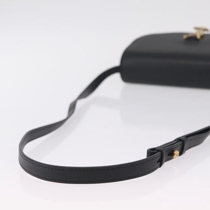 Saint Laurent Kaia Leather with Brogue Detail, Black, Leather, Shoulder Bag