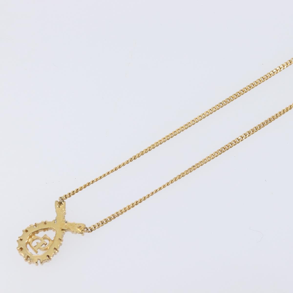 Christian Dior Vintage Logo Pendant Metal, Gold, Metal, Necklace