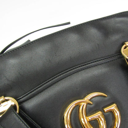 Gucci Arli Top Handle Leather, Black, Leather, Handbag
