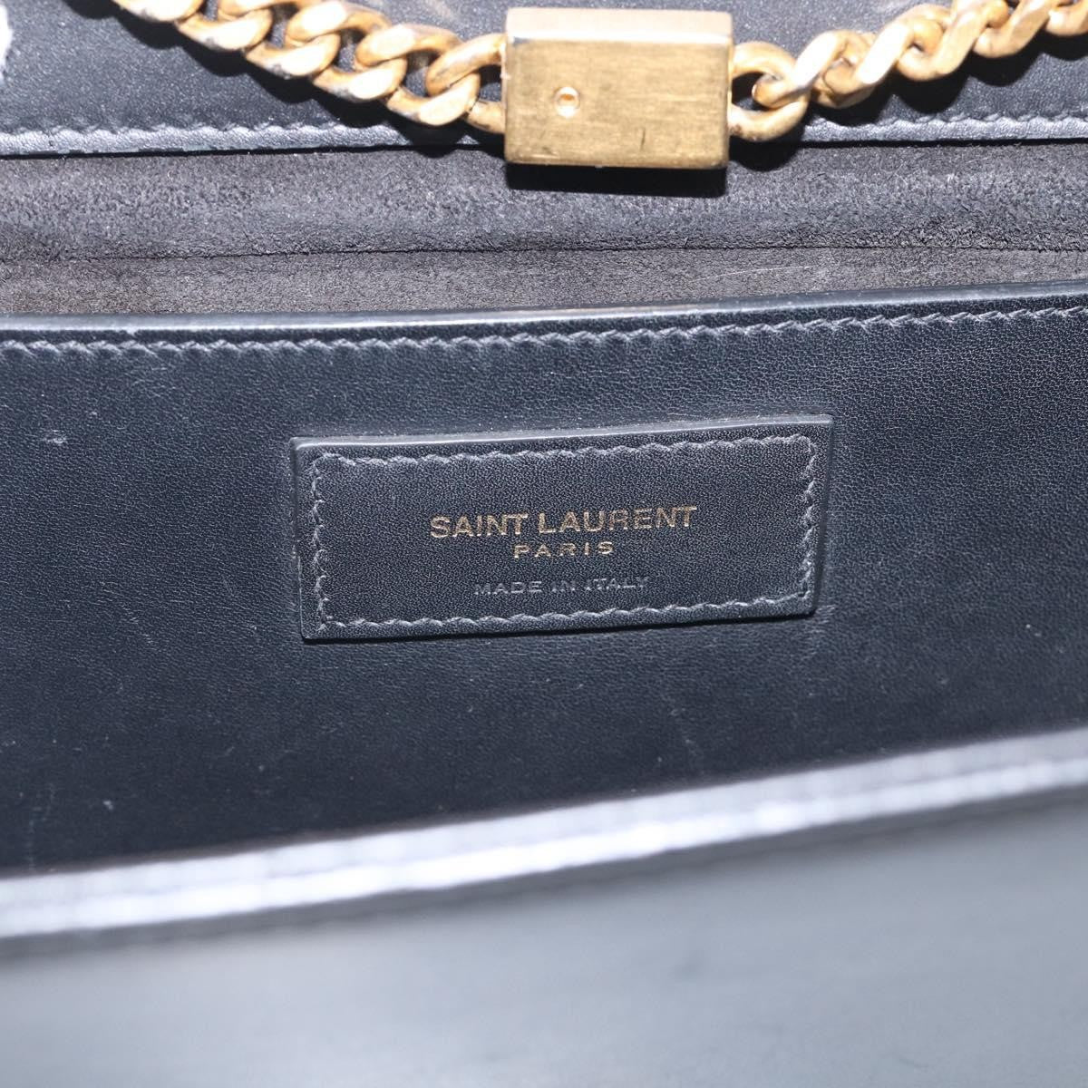 Saint Laurent Classic Monogram Tassel Leather, Black, Leather, Crossbody Bag