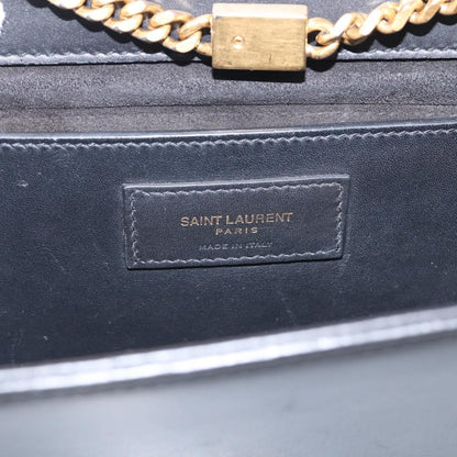 Saint Laurent Classic Monogram Tassel Leather, Black, Leather, Crossbody Bag