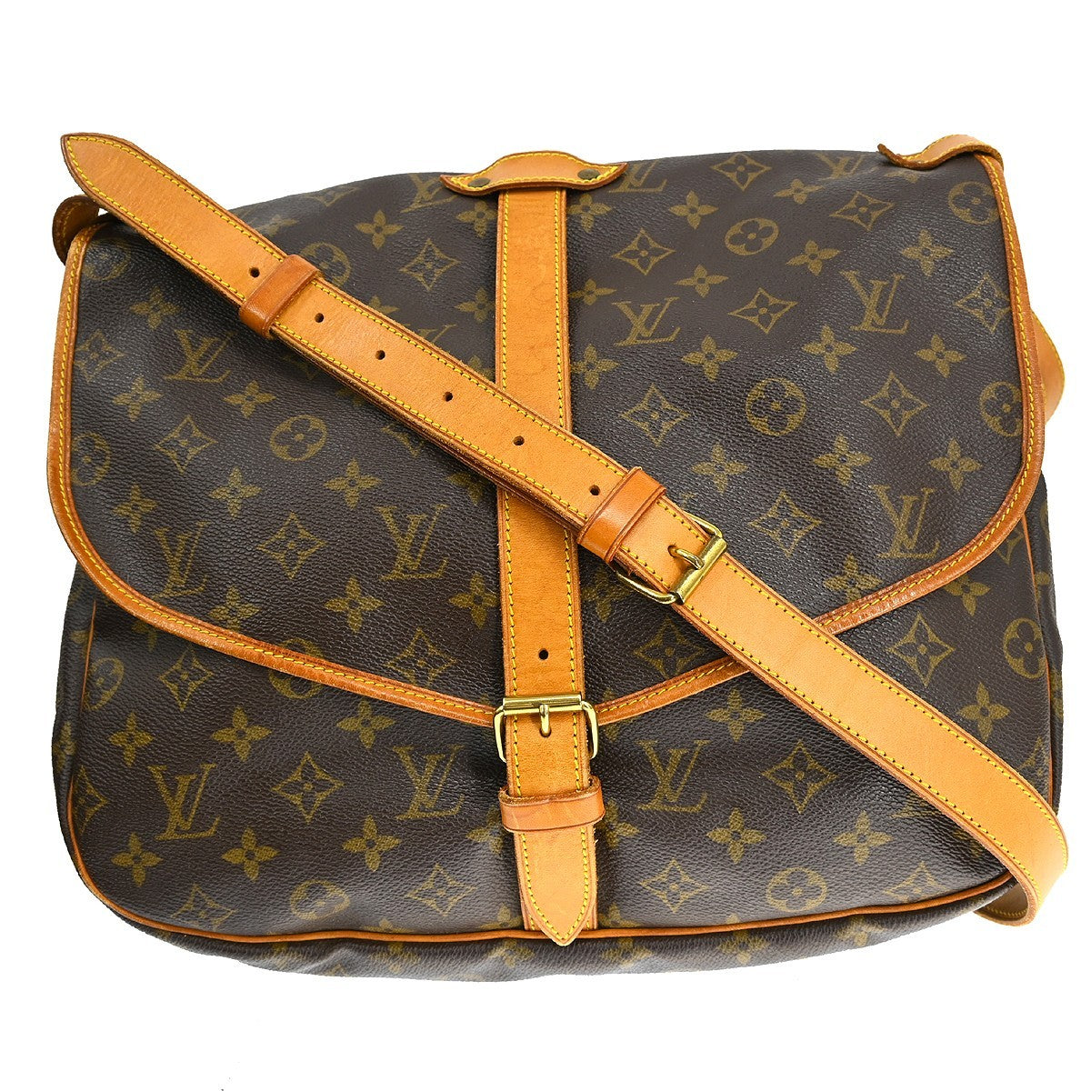 Louis Vuitton Saumur Monogram, Brown, Canvas, Shoulder Bag