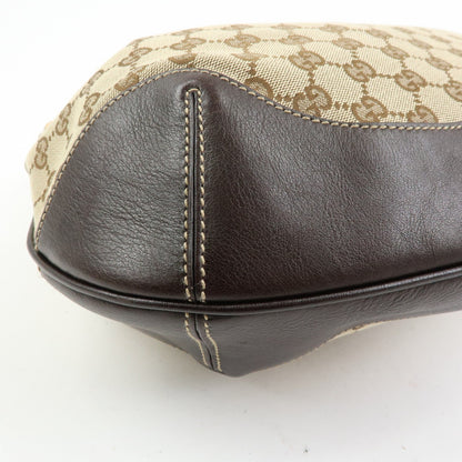 Gucci Bamboo Peggy Hobo GG Canvas, Beige, Canvas, Shoulder Bag