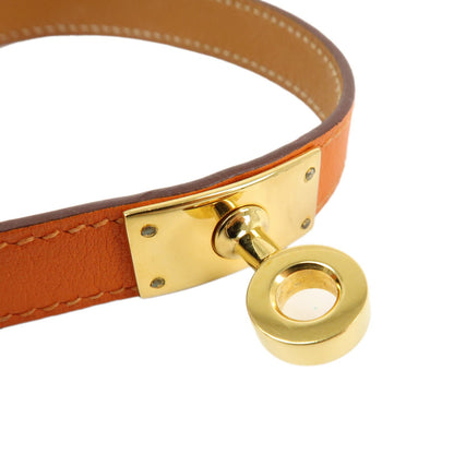 Hermes Kelly Double Tour Leather, Orange, Leather, Bracelet