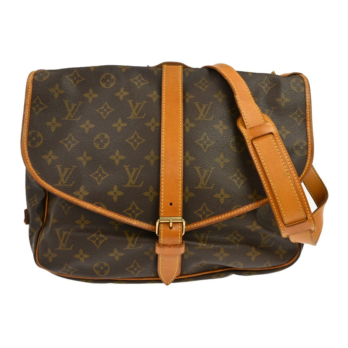 Louis Vuitton Saumur Monogram, Brown, Canvas, Shoulder Bag