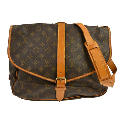 Louis Vuitton Saumur Monogram, Brown, Canvas, Shoulder Bag