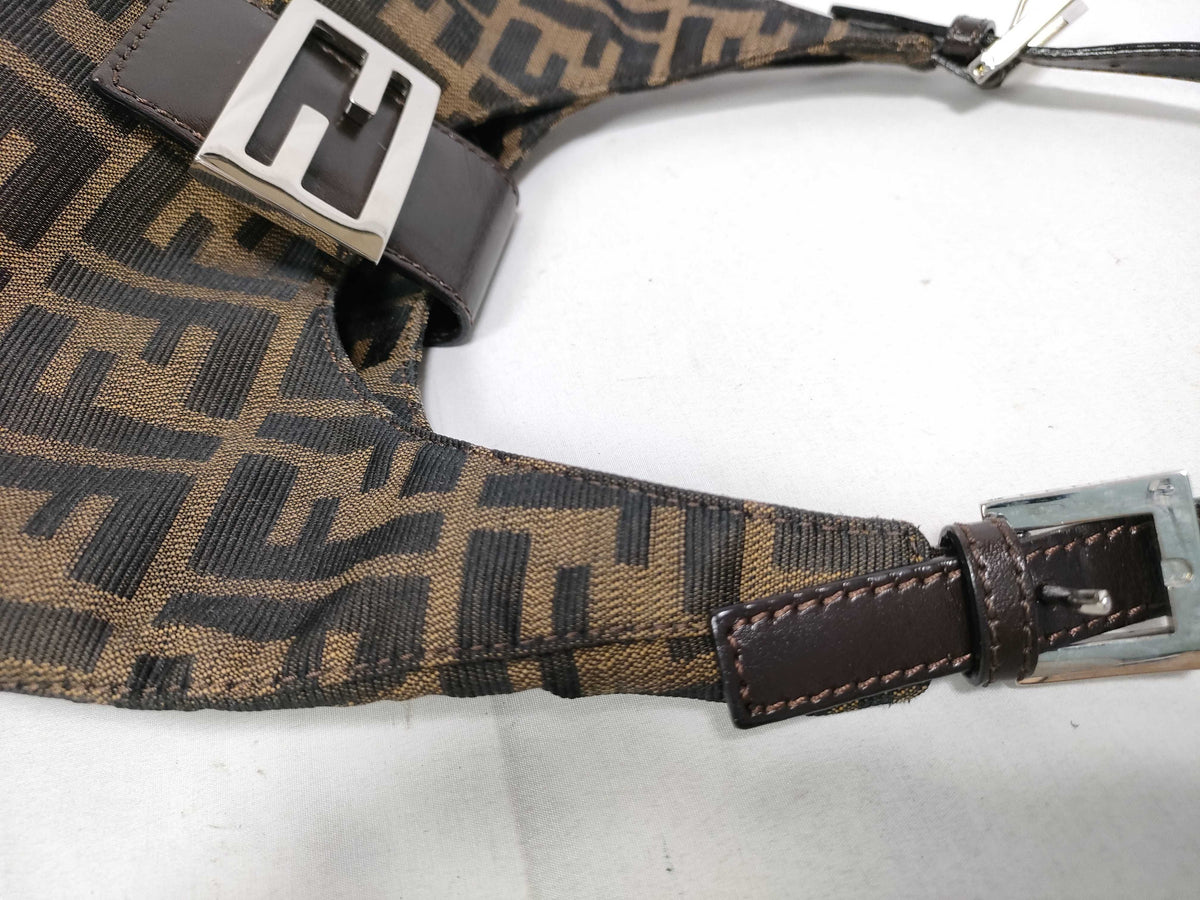 Fendi Mamma Baguette Shoulder Bag Zucca Canvas, Brown, Canvas, Handbag