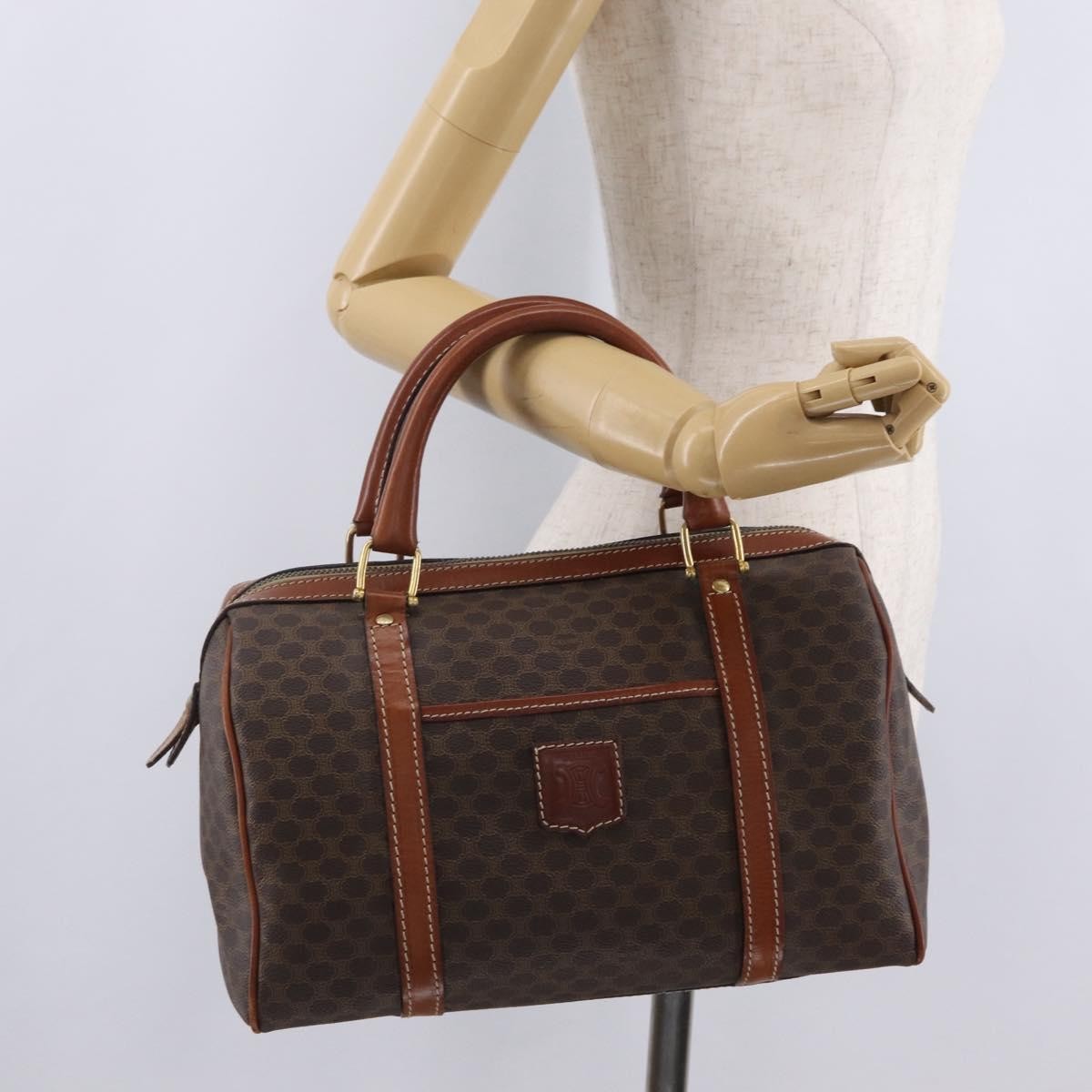 Celine Macadam Macadam with leather, Brown, Canvas, Tote Bag