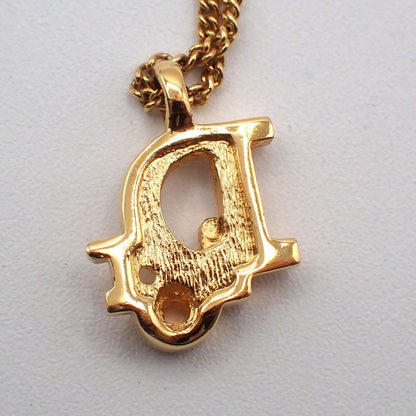 Christian Dior Vintage Dior Logo Metal and Crystal, Gold, Gold Plated, Necklace