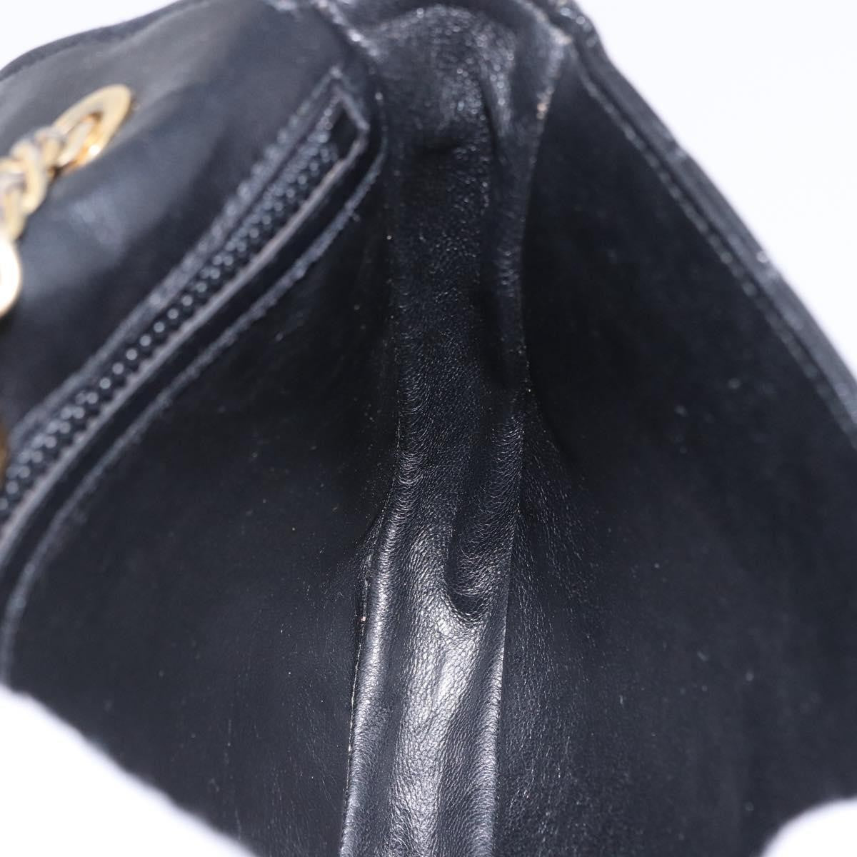 Bally Vintage Chain Quilted Leather, Black, Leather, Shoulder Bag