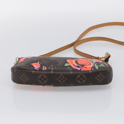 Louis Vuitton Pochette Accessoires Limited Edition Monogram Roses, Multicolour, Canvas, Clutch